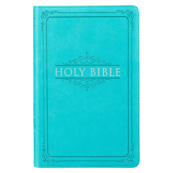 KJV Gift Edition Bible-Turquoise Faux Leather by Christian Art Gift