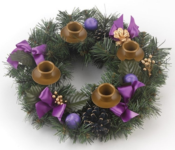 Advent Wreath-Purple Ribbon (11" Diameter) by Vermont Christmas