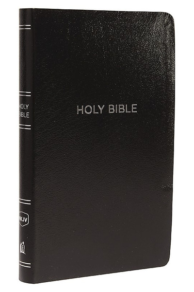 NKJV Thinline Reference Bible (Comfort Print)-Black Leather-Look by Nelson Bibles