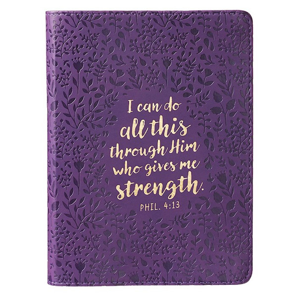 Journal-Positively Purple/I Can Do All This-Classic LuxLeather by Christian Art Gift