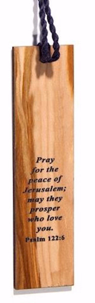 Bookmark-Pray For The Peace Of Jerusalem-Olivewood (#47121) by Holy Land Gifts