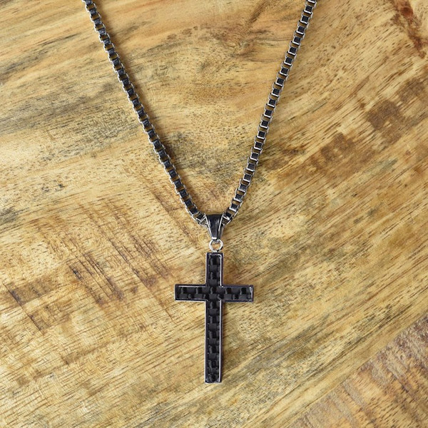 Necklace-Eden Merry-Just For Him-Cross Box Chain (24") by Eden Merry