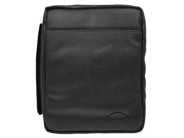 Bible Cover-Imitation Leather-Fish-Black-LRG by Swanson