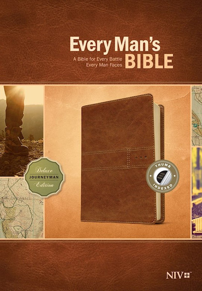 NIV Every Man's Bible-Deluxe Journeyman Edition-Burnt Khaki LeatherLike Indexed by Arterburn Stephen