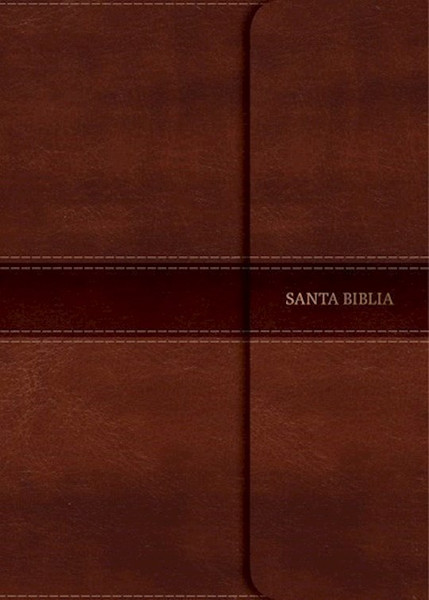 NVI Hand Size Giant Print Bible (Biblia Letra Grande Tamano Manual)-Brown LeatherTouch w/Magnetic Flap Indexed by B&H Espa±ol