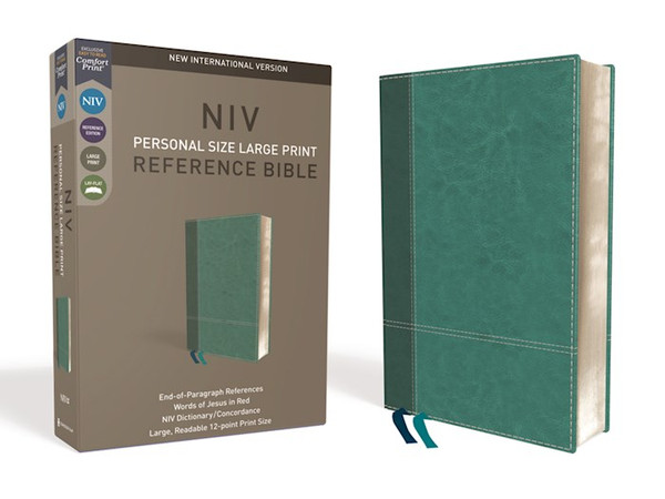 NIV Personal Size Large Print Reference Bible (Comfort Print)-Turquoise LeatherSoft by Zondervan