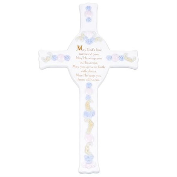 Wall Cross-Baptism-May God's Love Surround You (8") by Roman Inc