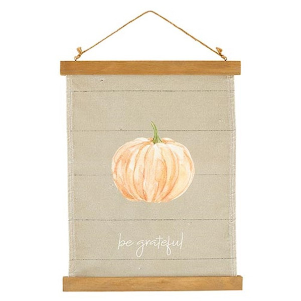 Canvas Banner-Be Grateful/Pumpkin (12" x 16") by Heartfelt