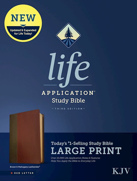 KJV Life Application Study Bible/Large Print (Third Edition)-RL-Brown/Mahogany Leatherlike by Tyndale House