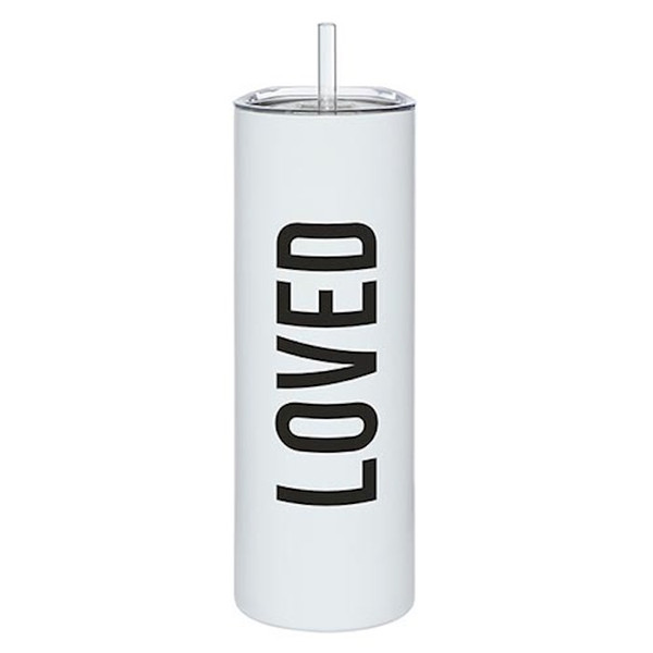 Skinny Tumbler-Loved (8.25"H 20 Oz) by SIPS Drinkware
