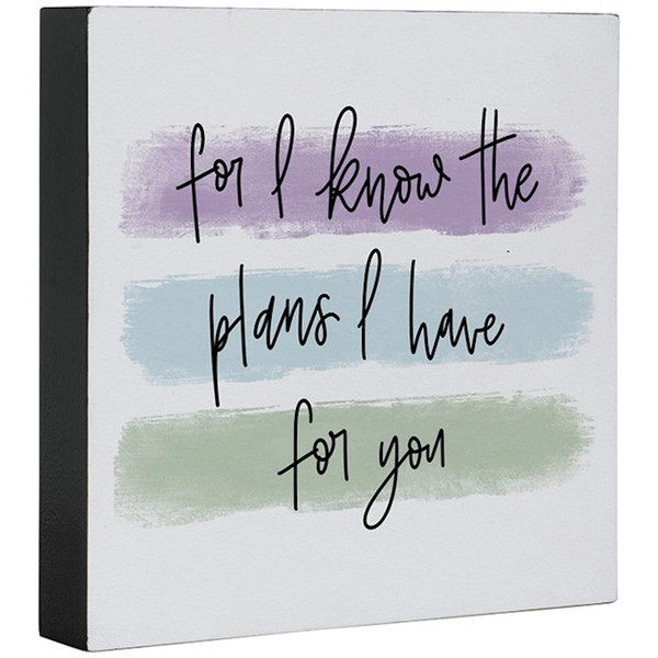 Square Sitter-Plans I Have (6" x 6" x 1") by Carson Home Accent