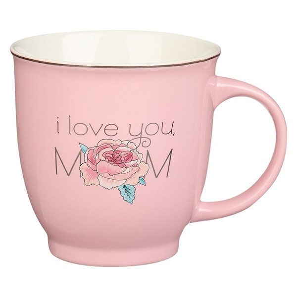 Mug-I Love You Mom (Proverbs 3:15)-Pink Rose Petal (MUG901) by Christian Art Gift