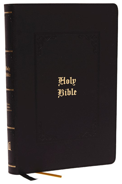 KJV Large Print Center-Column Reference Bible (Comfort Print)-Black Leathersoft by Nelson Bibles