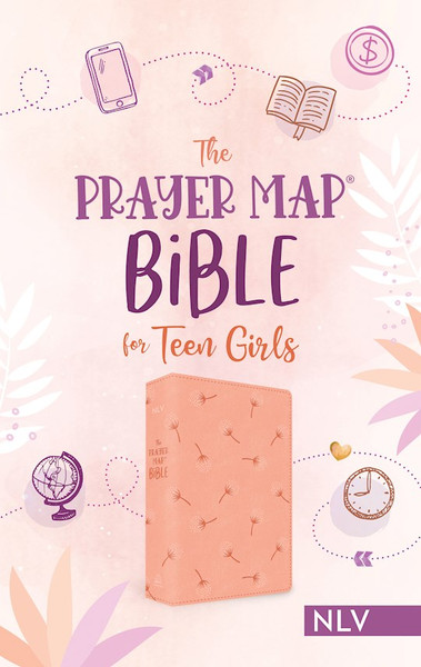 NLV The Prayer Map Bible For Teen Girls-Peach DiCarta by Barbour Staff