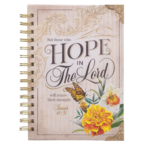 Journal-Wirebound-Hope in The Lord Isaiah 40:31-Butterfly/Deep Ocean Blue by Christian Art Gift