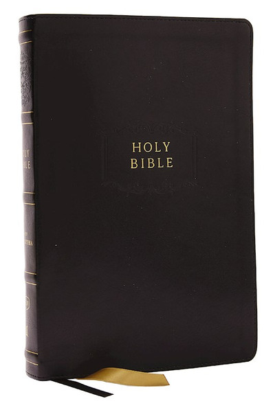 KJV Center-Column Reference Bible With Apocrypha (Comfort Print)-Black Leathersoft Indexed by Nelson Bibles