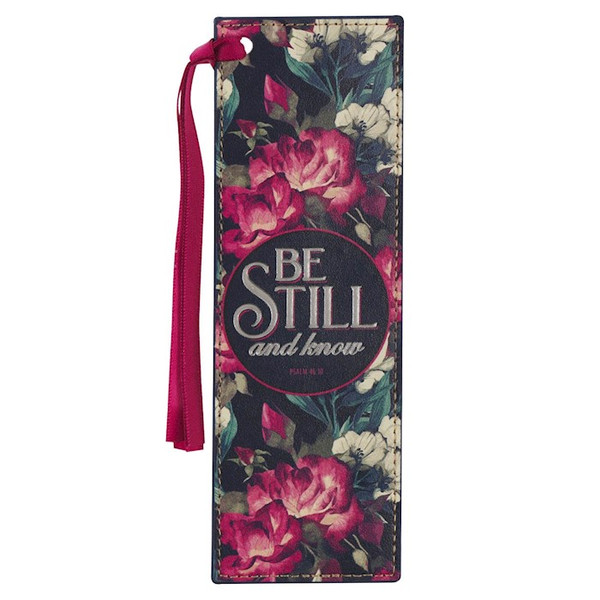 Bookmark-Pagemarker-Be Still And Know-Luxleather-Floral by Christian Art Gift