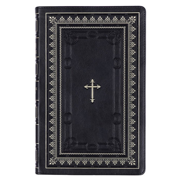 KJV Deluxe Gift Bible-Black Framed Faux Leather Indexed by Christian Art Gift