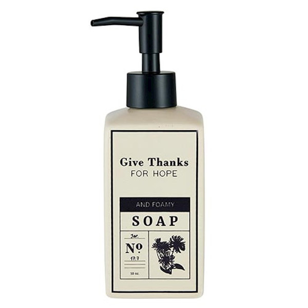 Soap Dispenser-Give Thanks For Hope And Foamy Soap (10 Oz) by Gifts Of Faith