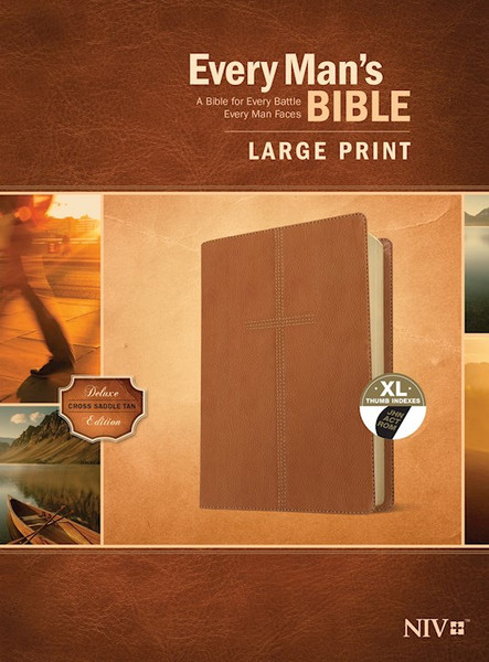 NIV Every Man's Bible/Large Print-Cross Saddle Tan LeatherLike Indexed by Arterburn Stephen