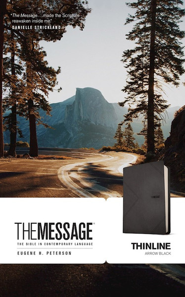 The Message Thinline Bible-Arrow Black LeatherLike by Peterson Eugene H