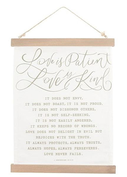 Canvas Banner-Love Is Patient (12" x 16") by Heartfelt