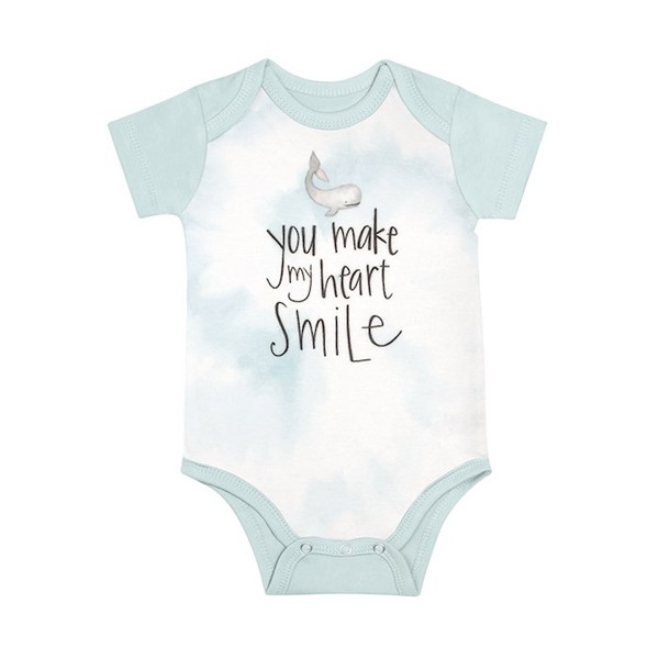 Baby Bodysuit-You Make My Heart Smile-Blue (3-6 Months) by Shannon Road Gifts