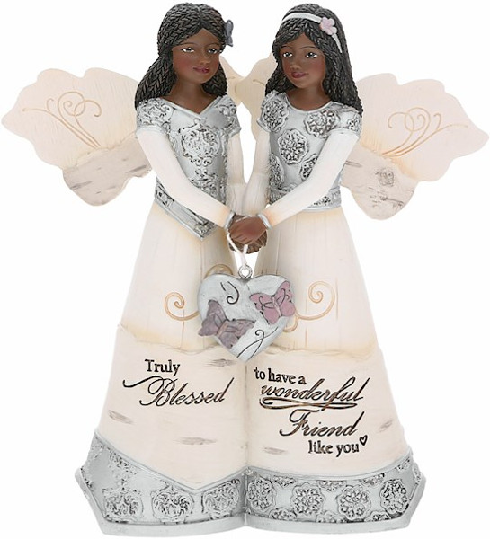 Figurine-Ebony Angels-Friendship (5.5") by Elements