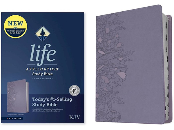 KJV Life Application Study Bible (Third Edition)-RL-Peony Lavender LeatherLike Indexed by Tyndale House