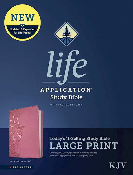 KJV Life Application Study Bible/Large Print (Third Edition)-Peony Pink LeatherLike by Tyndale House