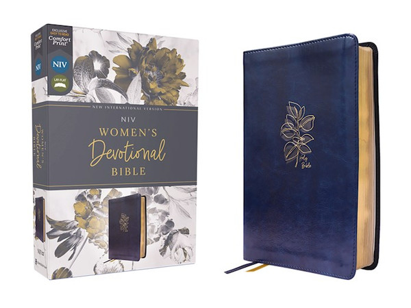 NIV Women's Devotional Bible (Comfort Print)-Navy Leathersoft by Zondervan