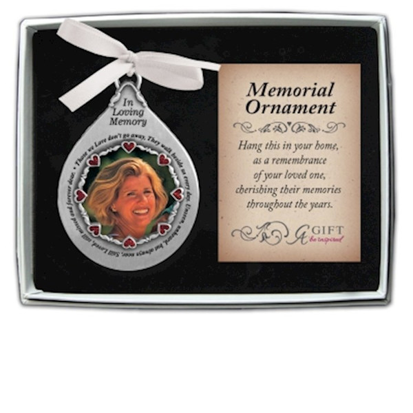 Ornament-Teardrop Frame w/Card & Gift Box by CA Gift