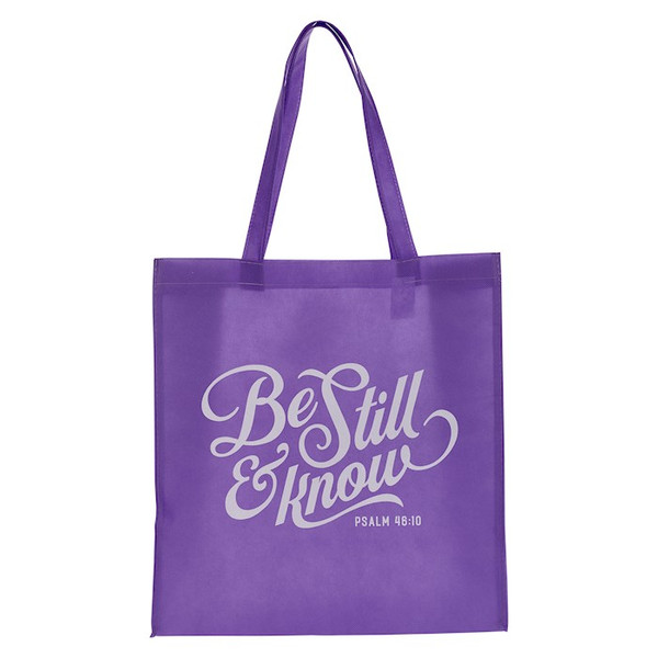 Tote Bag-Be Still and Know-Psalm 46:10 by Christian Art Gift