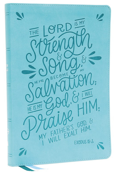NKJV Thinline  Bible Verse Art Cover Collection (Comfort Print)-Teal Leathersoft by Nelson Bibles