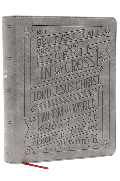 NKJV Journal Reference Edition Bible Verse Art Cover Collection (Comfort Print)-Gray Leathersoft by Nelson Bibles