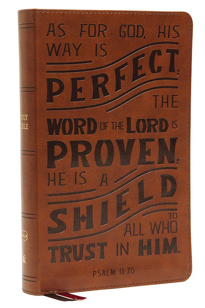 NKJV Personal Size Reference Bible Verse Art Cover Collection (Comfort Print)-Tan Leathersoft Indexed by Nelson Bibles