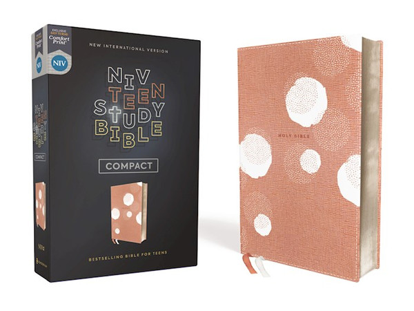 NIV Teen Study Bible/Compact (Comfort Print)-Peach Leathersoft by Zondervan