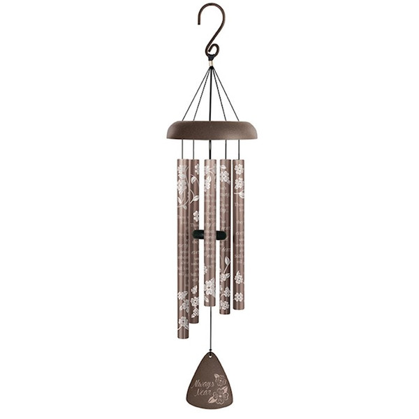 Wind Chime-Silhouette Sonnet-Always Near-Matte Bronze (30") by Carson Home Accent