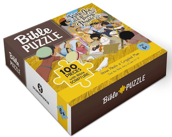 Puzzle-Jesus Heals A Crippled Man (13" x 9") 100 Pieces) by Scandinavia Pub