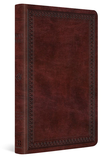 ESV Thinline Bible-Mahogany Border Design TruTone by Crossway