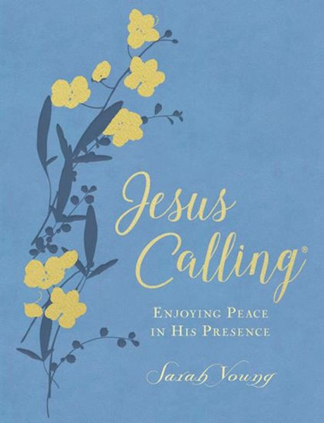 Jesus Calling Large Print (Deluxe)-Light Blue Leathersoft by Young Sarah