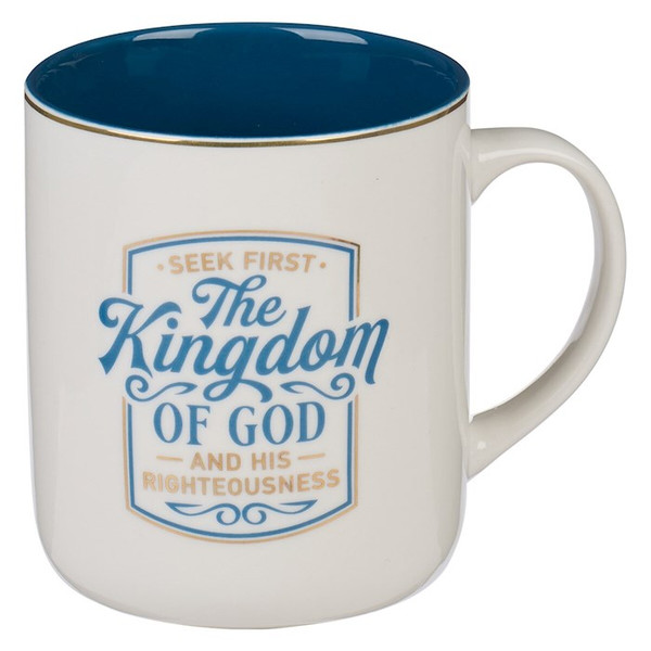 Mug-Seek First The Kingdom Of God (Matthew 6:33)-Blue (MUG903) by Christian Art Gift