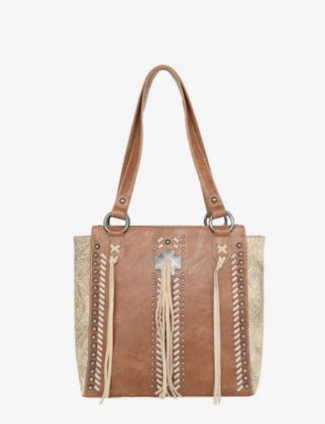 Tote-Cross With Tassel (Concealed Carry)-Brown by Montana West
