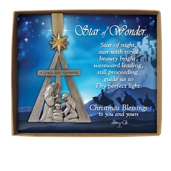 Ornament-Star Of Wonder Nativity/Blessings Card & Gift Box by Christmas