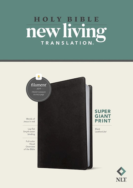 NLT Super Giant Print Bible Filament Enabled Edition-Black LeatherLike by Tyndale House