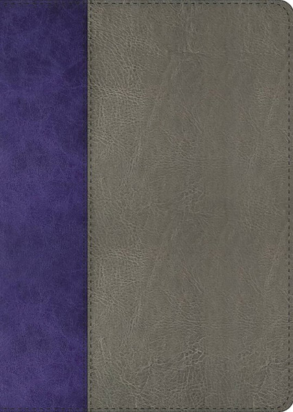 NKJV The Jeremiah Study Bible-Gray/Purple LeatherLuxe by Jeremiah David
