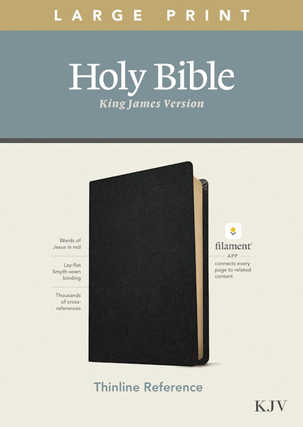 KJV Large Print Thinline Reference Bible/Filament Enabled Edition-Black Genuine Leather by Tyndale House