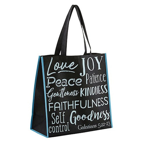 Tote Bag-Nylon-Fruit Of The Spirit (13"SQ w/6" Gusset) by Gifts Of Faith