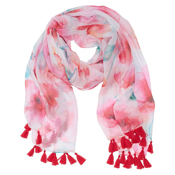 Scarf-Coral Poppies by Christian Art Gift