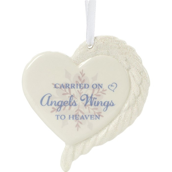 Ornament-Carried On Angels Wings-Heart (4"H) by Precious Moments